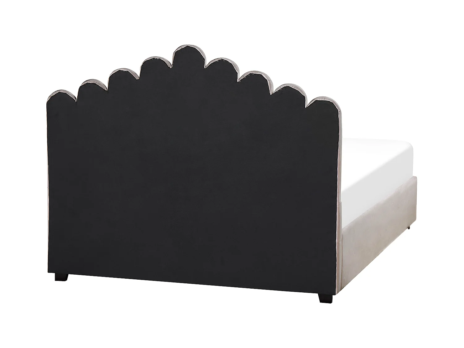 Cama baú Veludo VINCENNES 160 x 200 cm Taupe