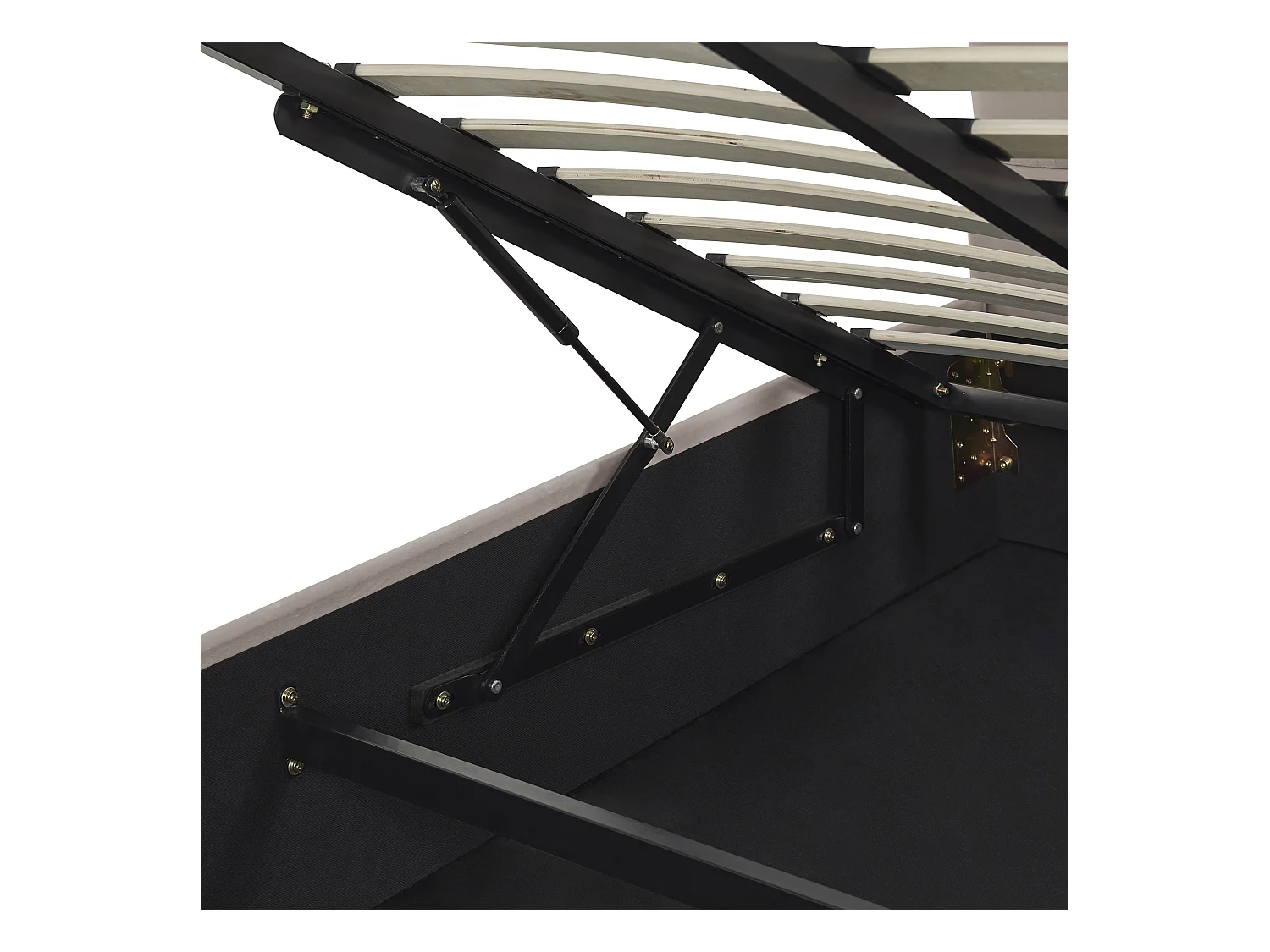 Cama baú Veludo VINCENNES 160 x 200 cm Taupe