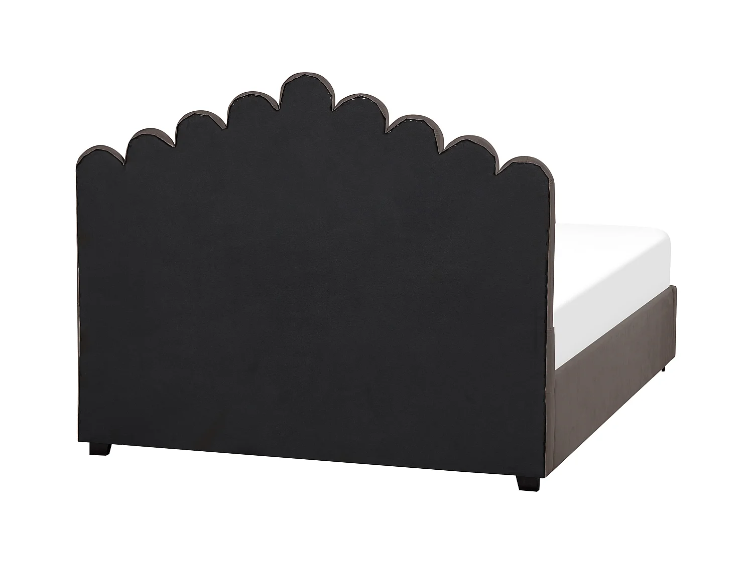 Lit ottoman Velours VINCENNES 160 x 200 cm Taupe