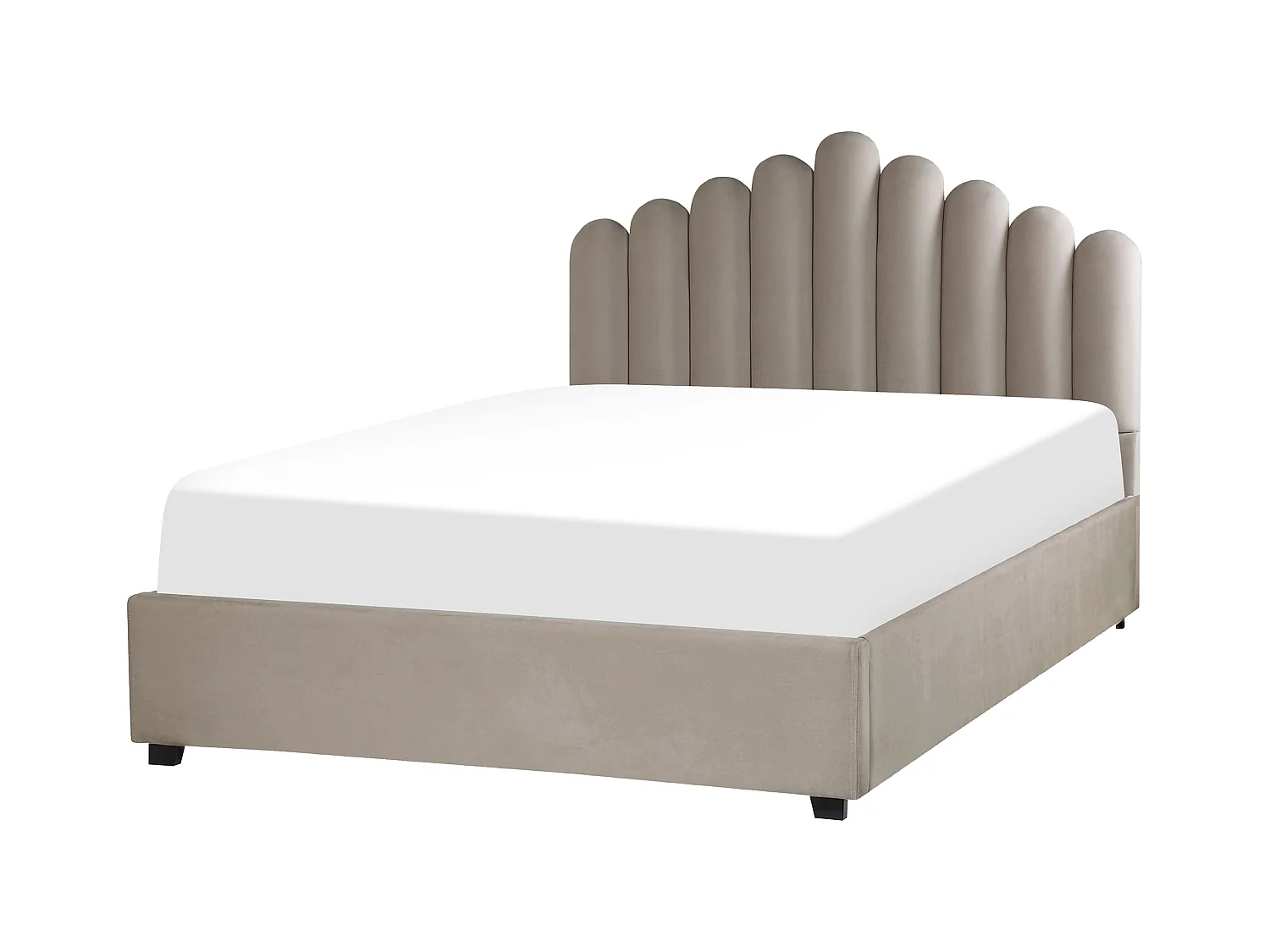 Lit ottoman Velours VINCENNES 160 x 200 cm Taupe