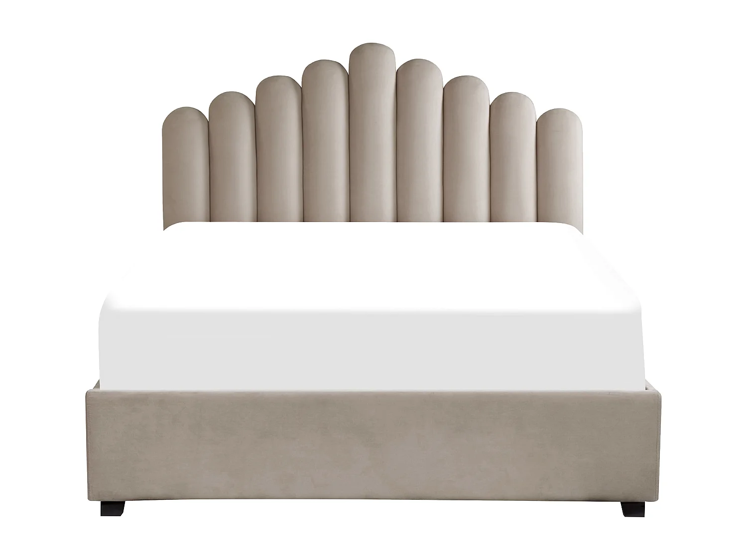 Lit ottoman Velours VINCENNES 160 x 200 cm Taupe