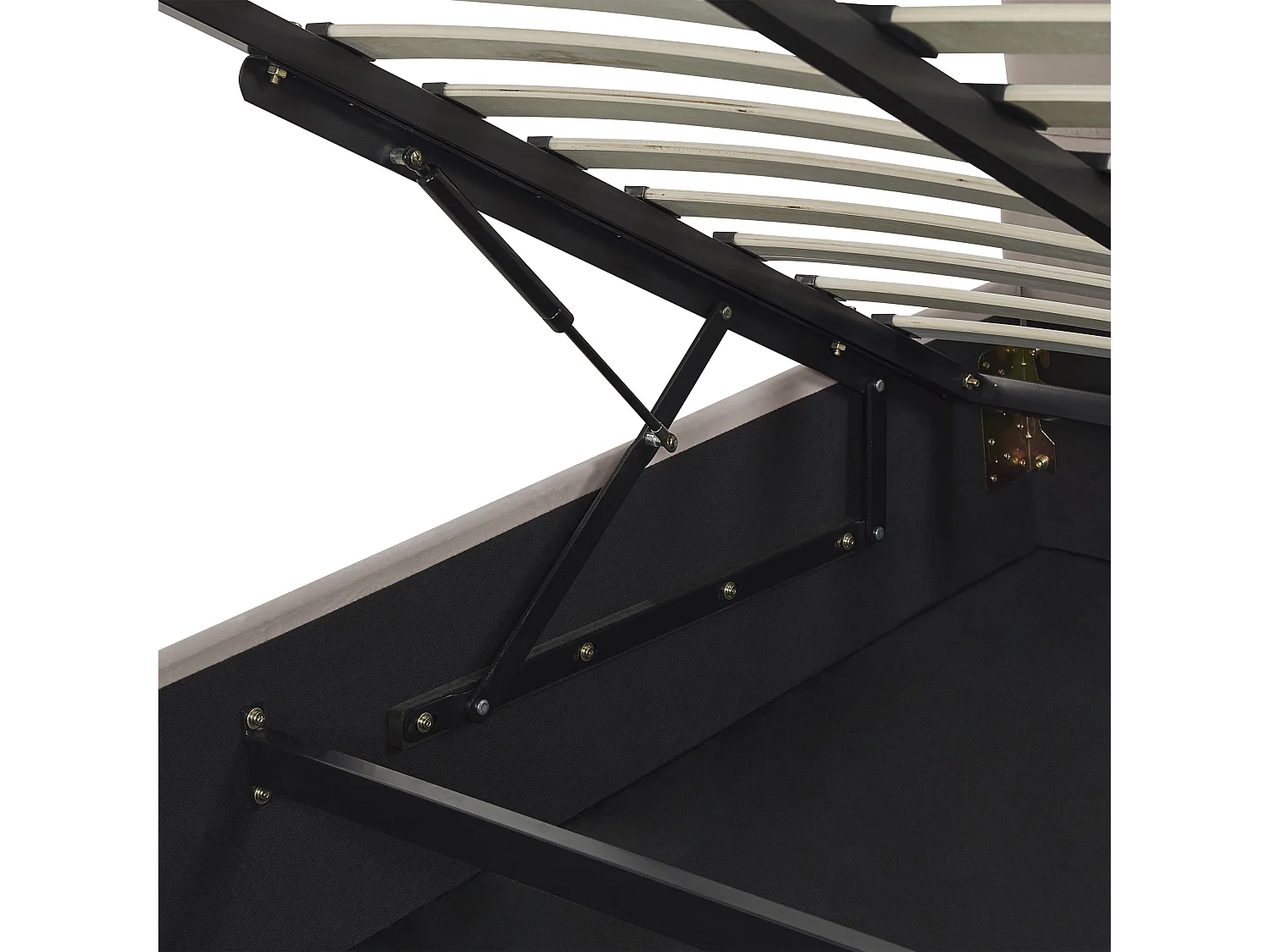 Cama baú Veludo VINCENNES 160 x 200 cm Taupe