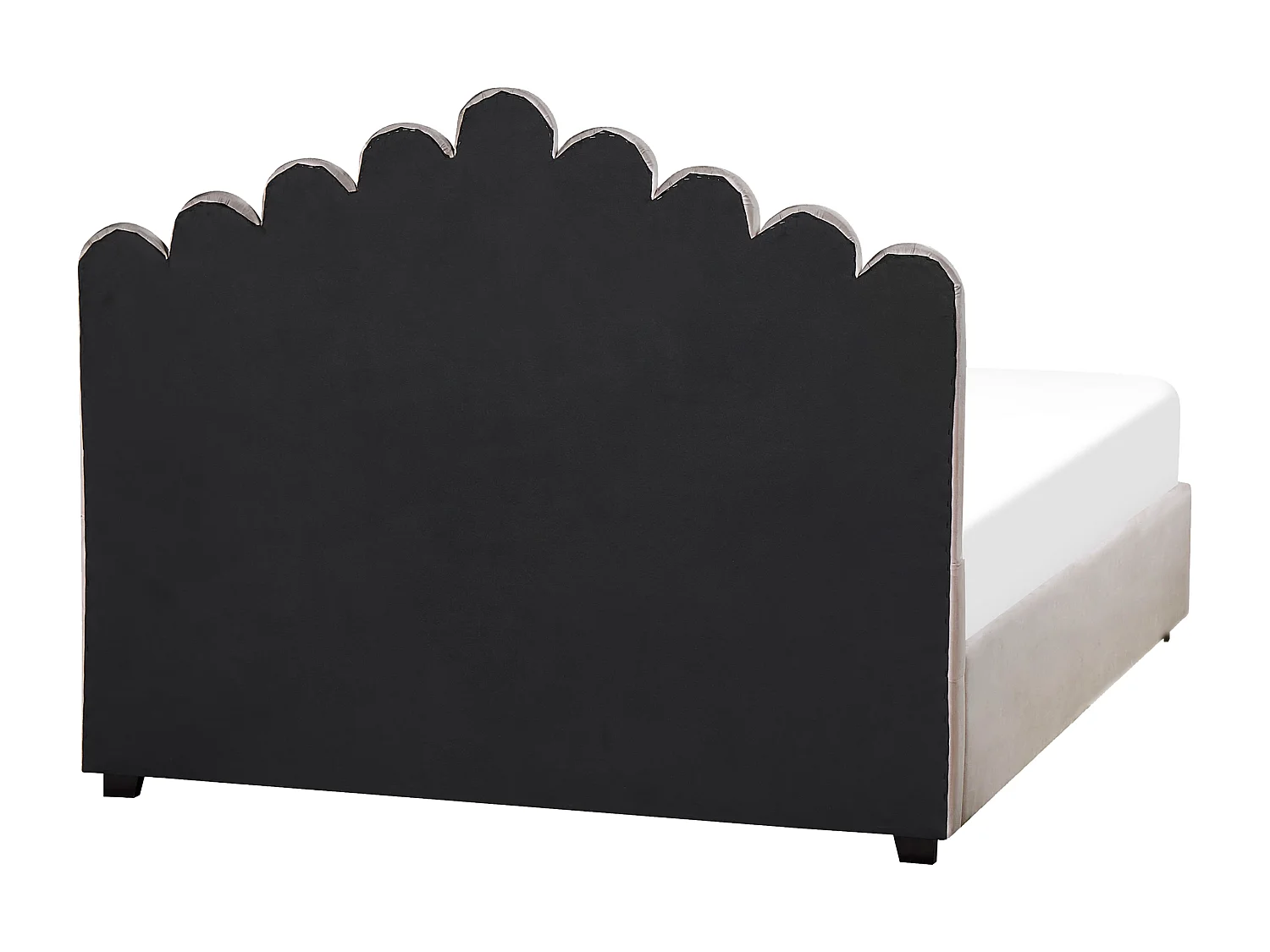 Lit ottoman Velours VINCENNES 160 x 200 cm Taupe