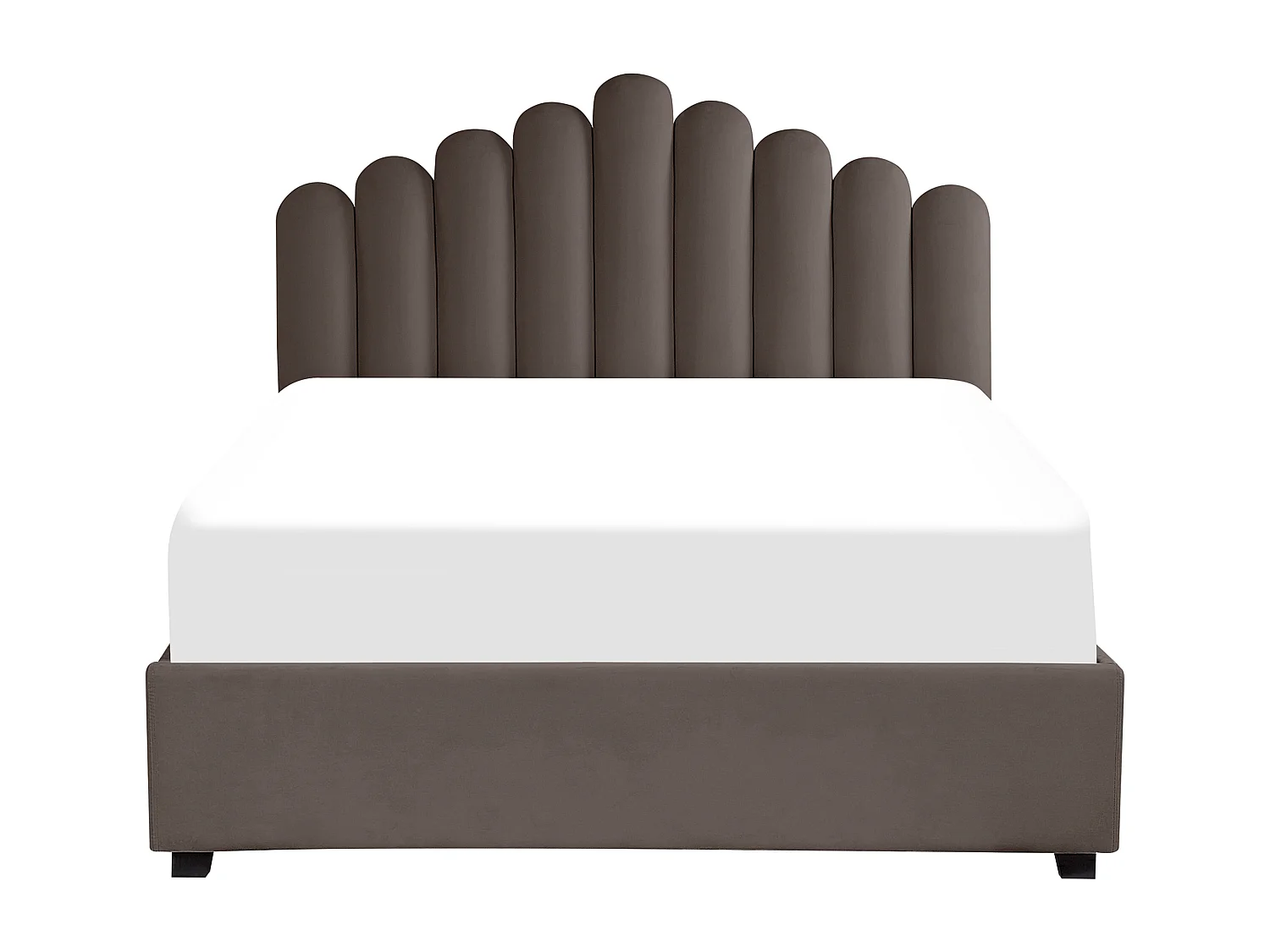 Bett mit Stauraum Samtstoff VINCENNES 160 x 200 cm Taupe