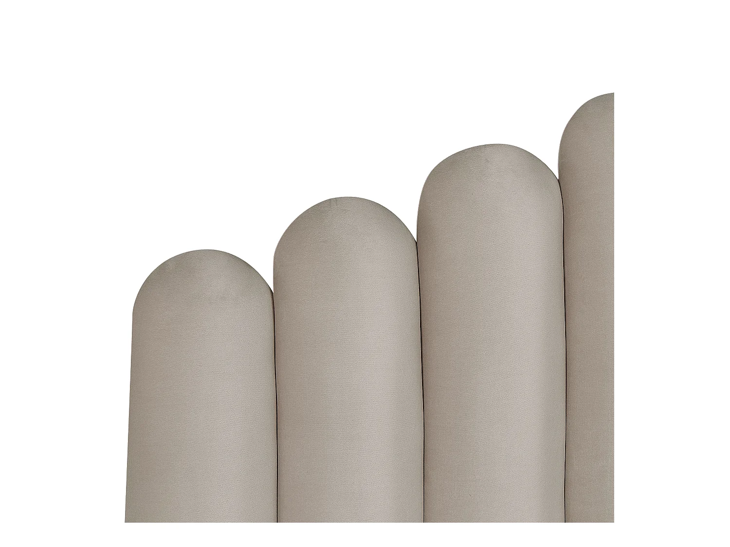 Polsterbett Samtstoff beige taupe 140x200 cm mit Stauraum muschelform Vincennes