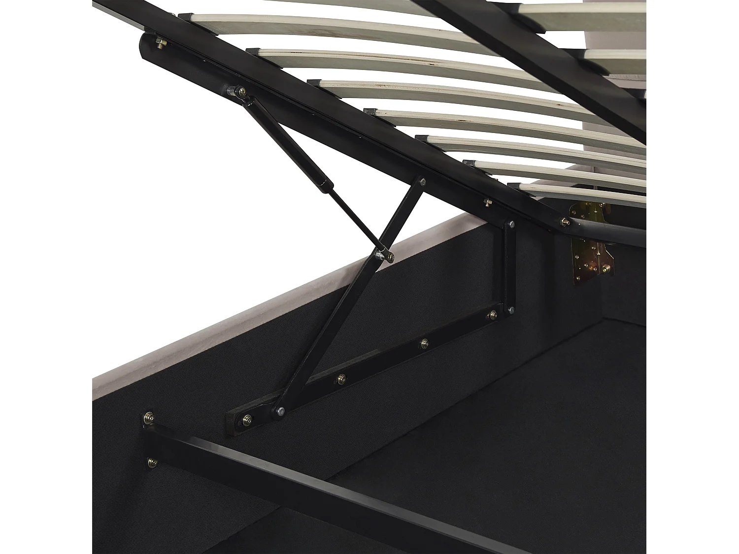 Cama con almacenaje Terciopelo VINCENNES 140 x 200 cm Gris pardo