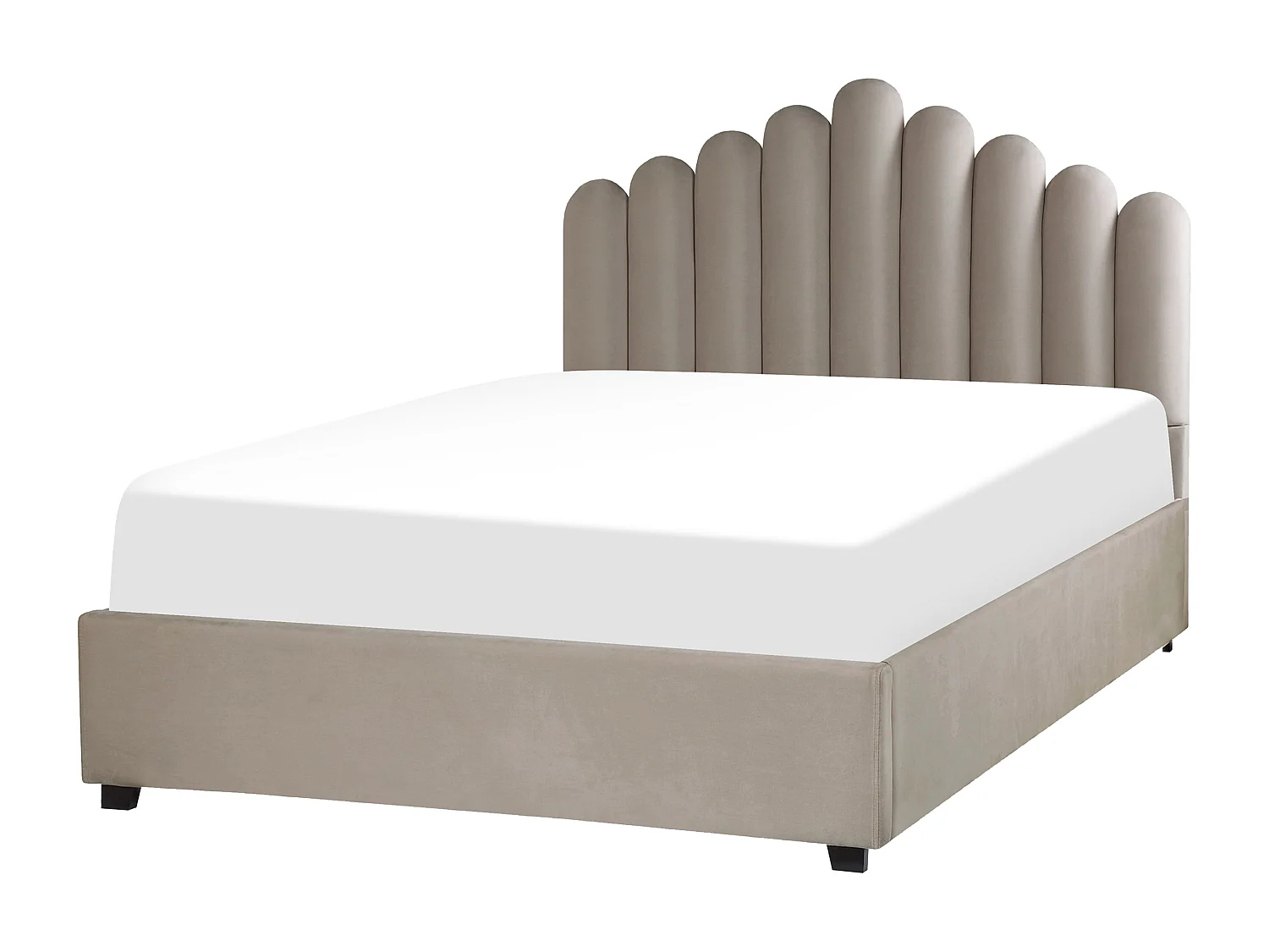 Lit ottoman Velours VINCENNES 140 x 200 cm Taupe