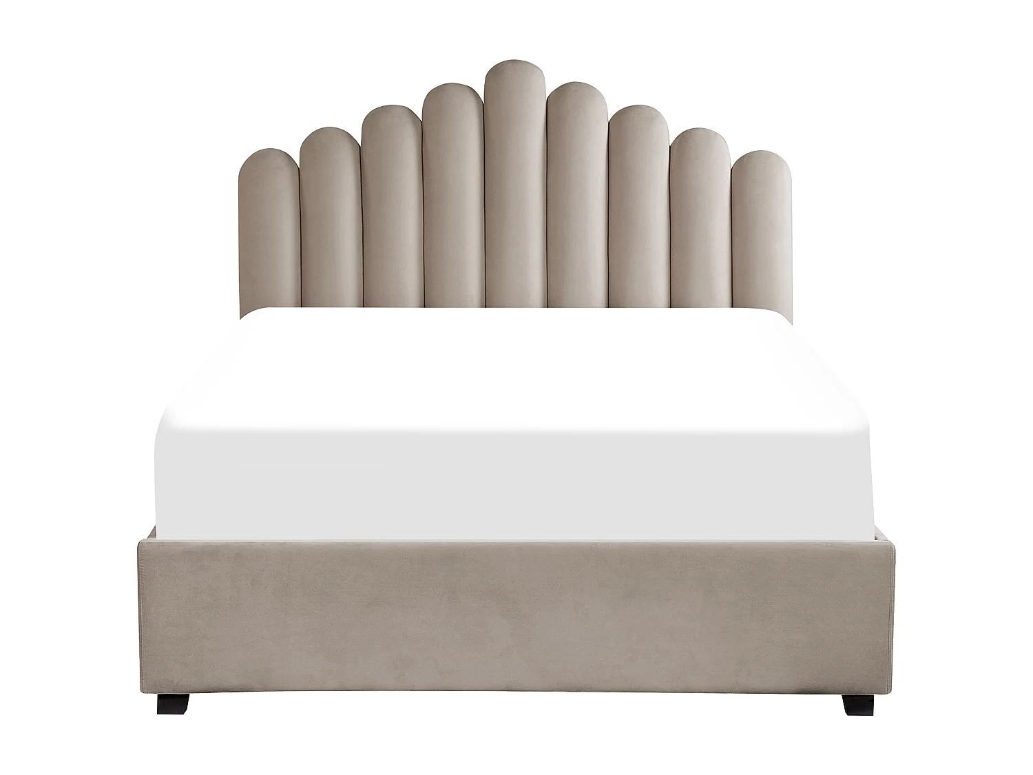 Lit ottoman Velours VINCENNES 140 x 200 cm Taupe