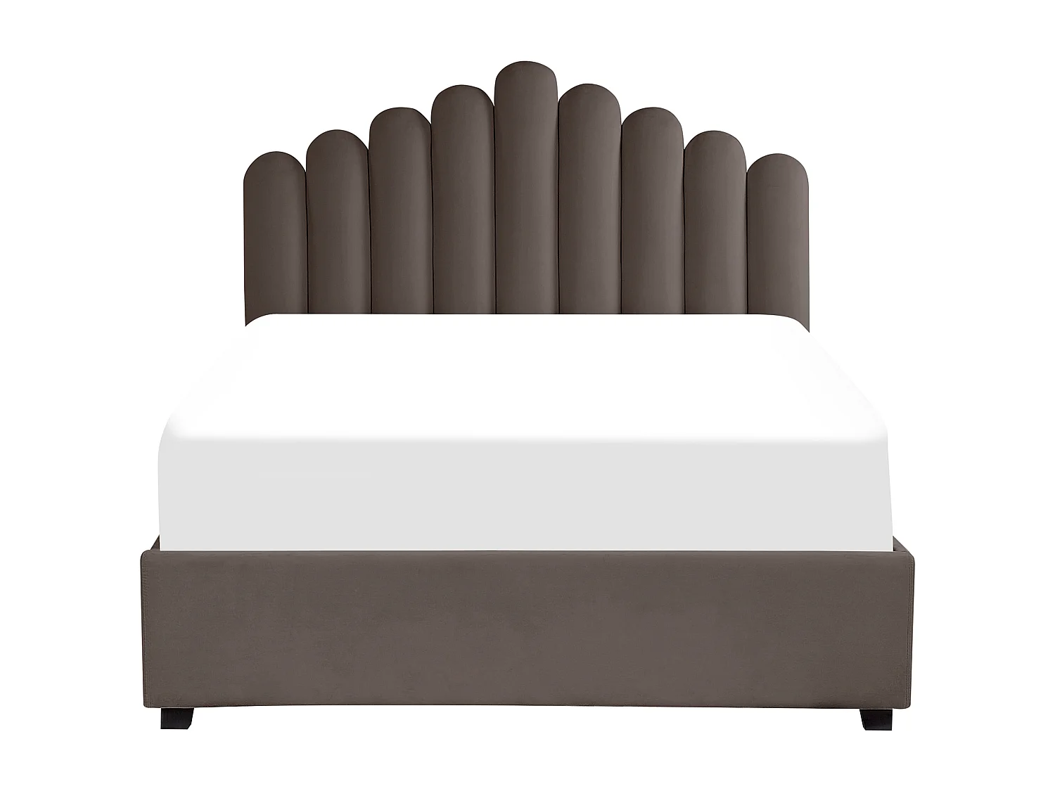Lit ottoman Velours VINCENNES 140 x 200 cm Taupe