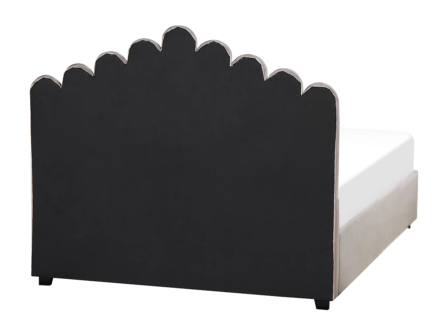 Lit ottoman Velours VINCENNES 140 x 200 cm Taupe