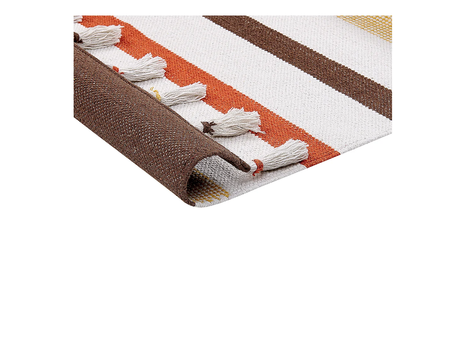 Dywan bawełniany 160 x 230 cm brązowo-beżowy HISARLI