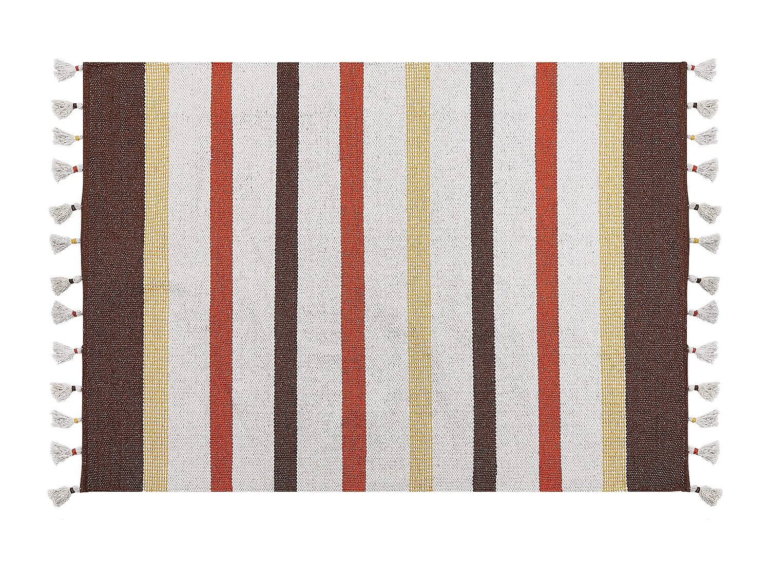 Tapete de algodão castanho e creme claro 160 x 230 cm HISARLI