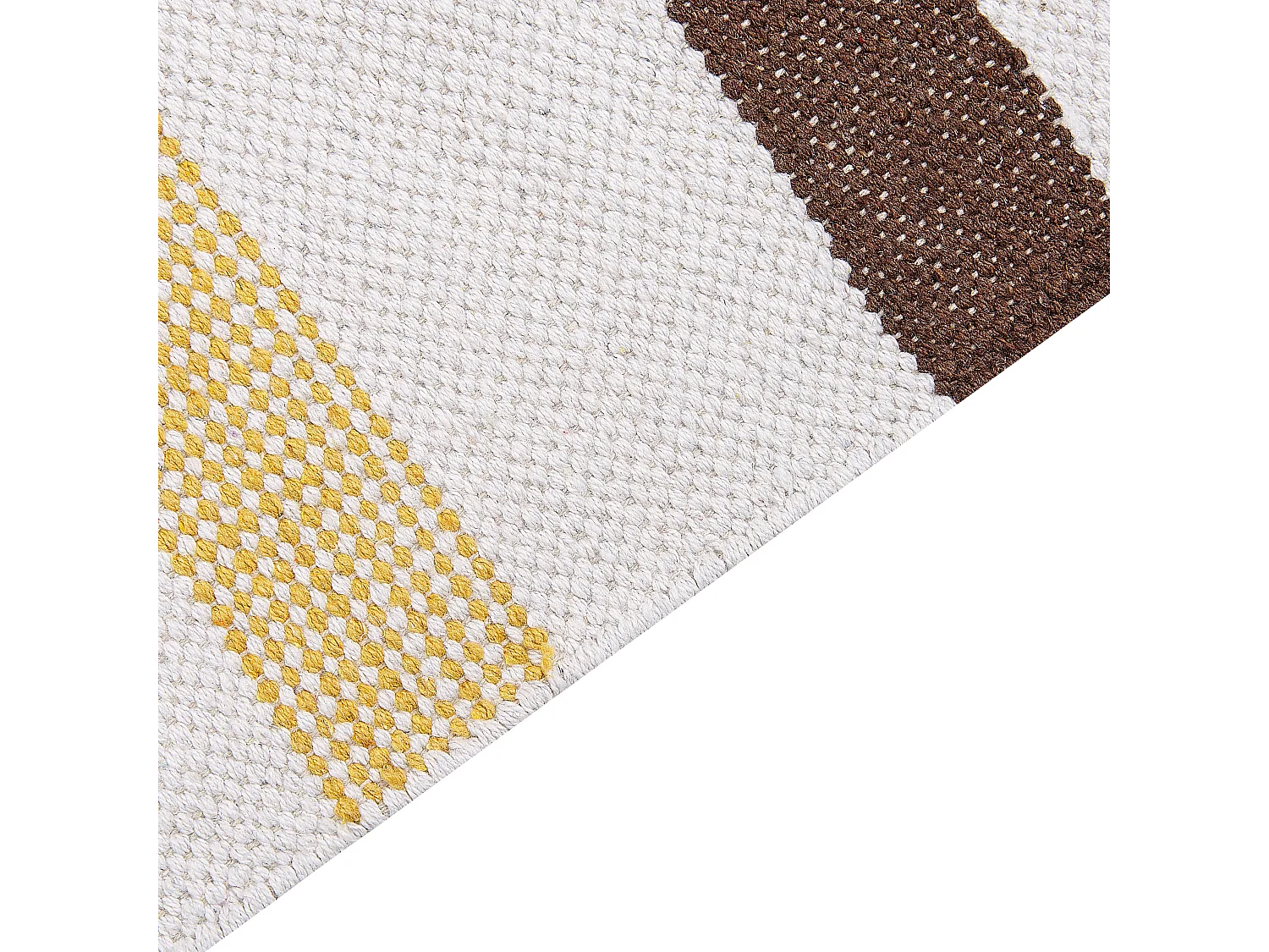 Teppich Baumwolle braun/beige gestreiftes Muster 140x200 cm mit Fransen Hisarli