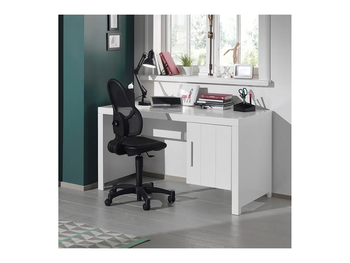 GASTON - Bureau 1 Porte Laqué Blanc