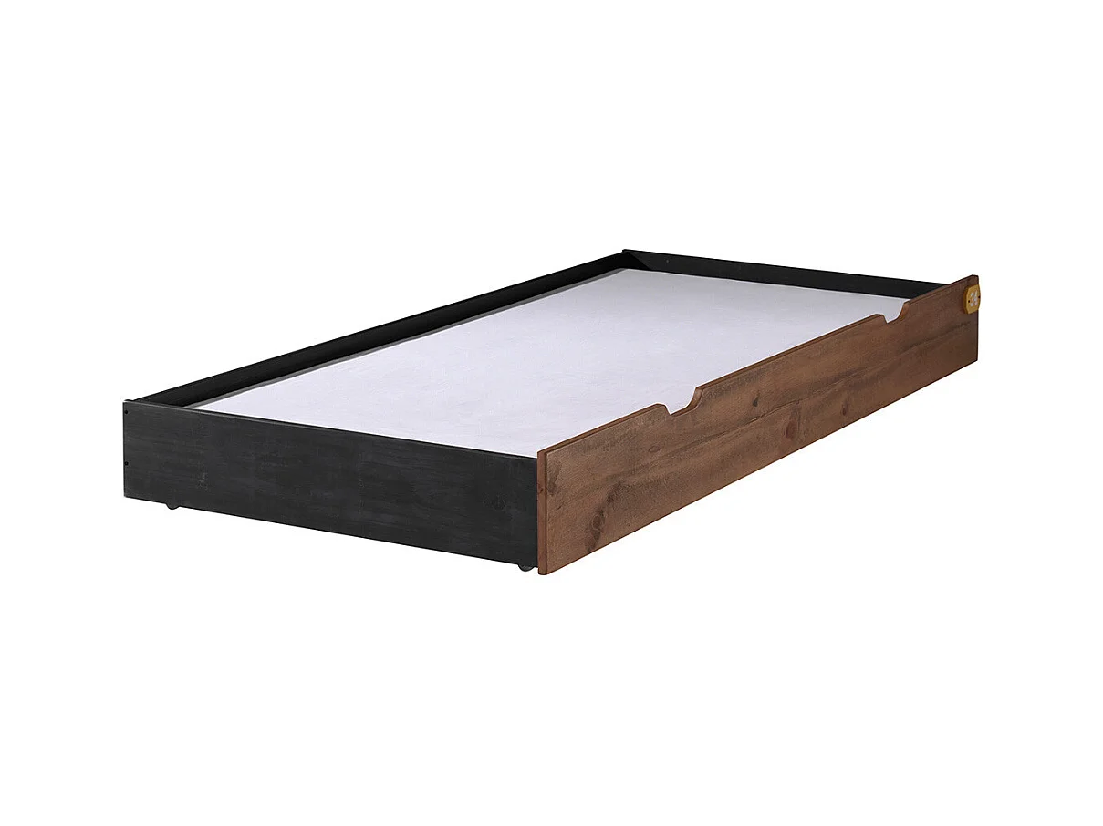 TCHAD - Lit 90x200cm avec Tiroir en Pin Massif et Sommier