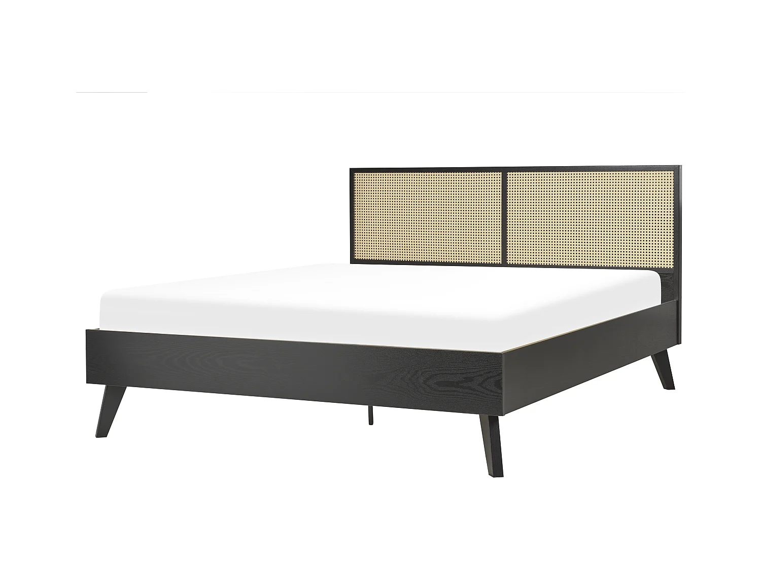 Lit avec sommier Rotin MONPAZIER 160 x 200 cm Noir