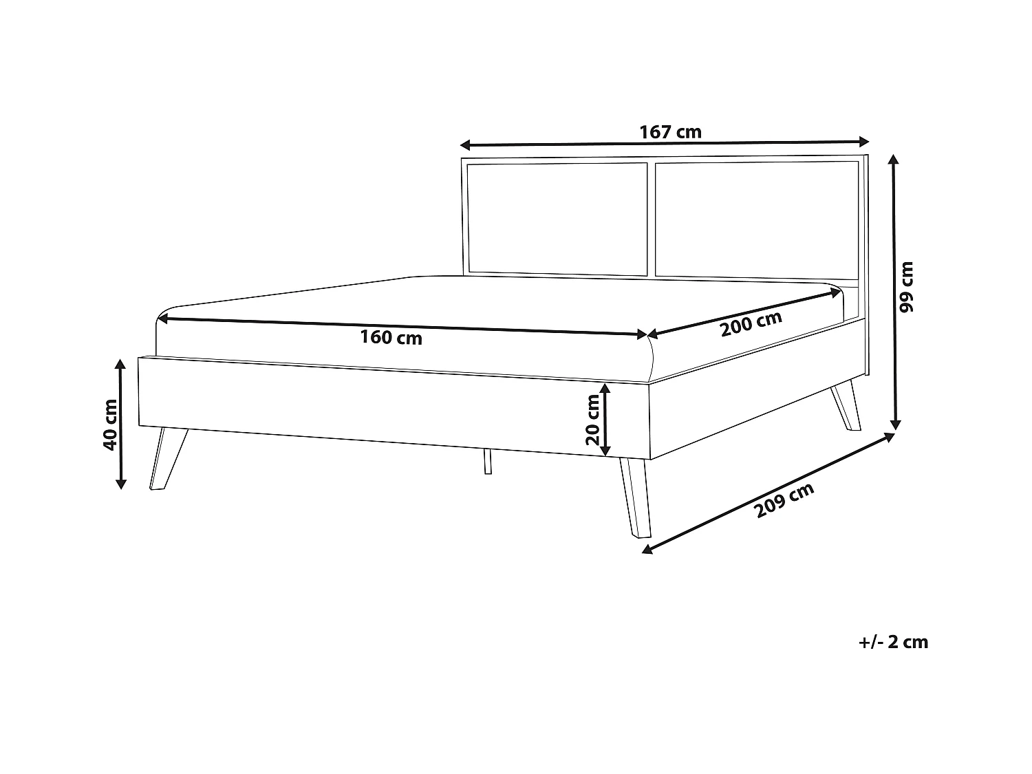 Lit avec sommier Rotin MONPAZIER 160 x 200 cm Noir