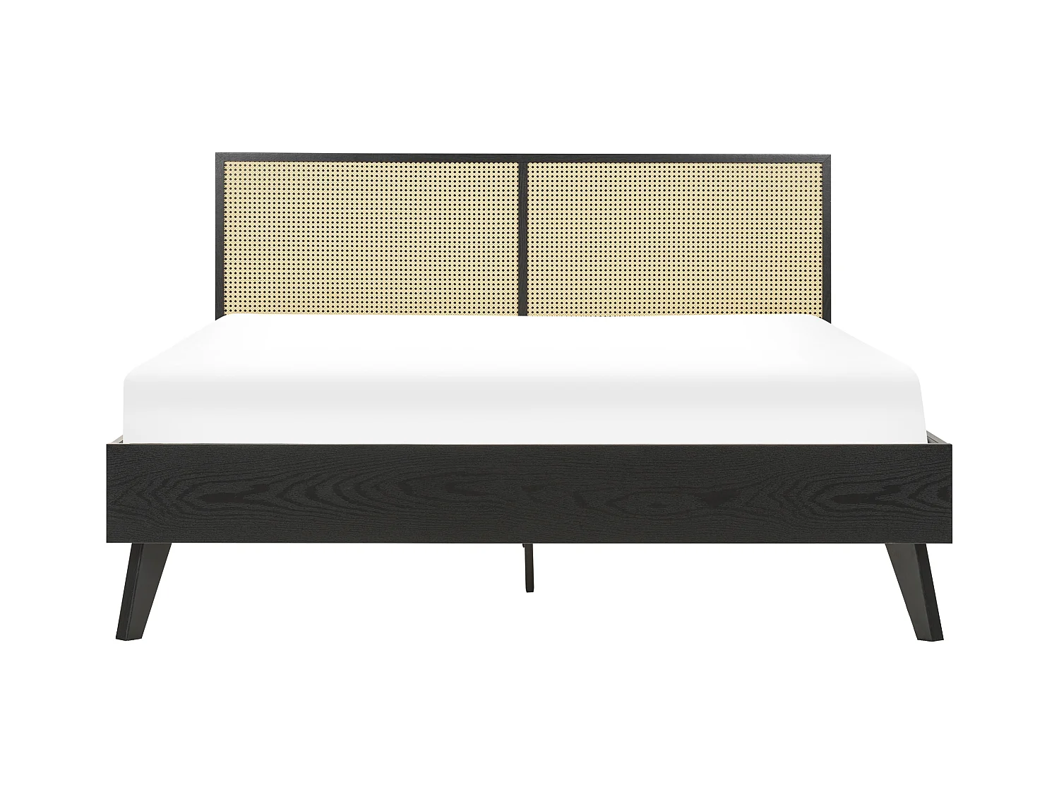 Lit avec sommier Rotin MONPAZIER 160 x 200 cm Noir