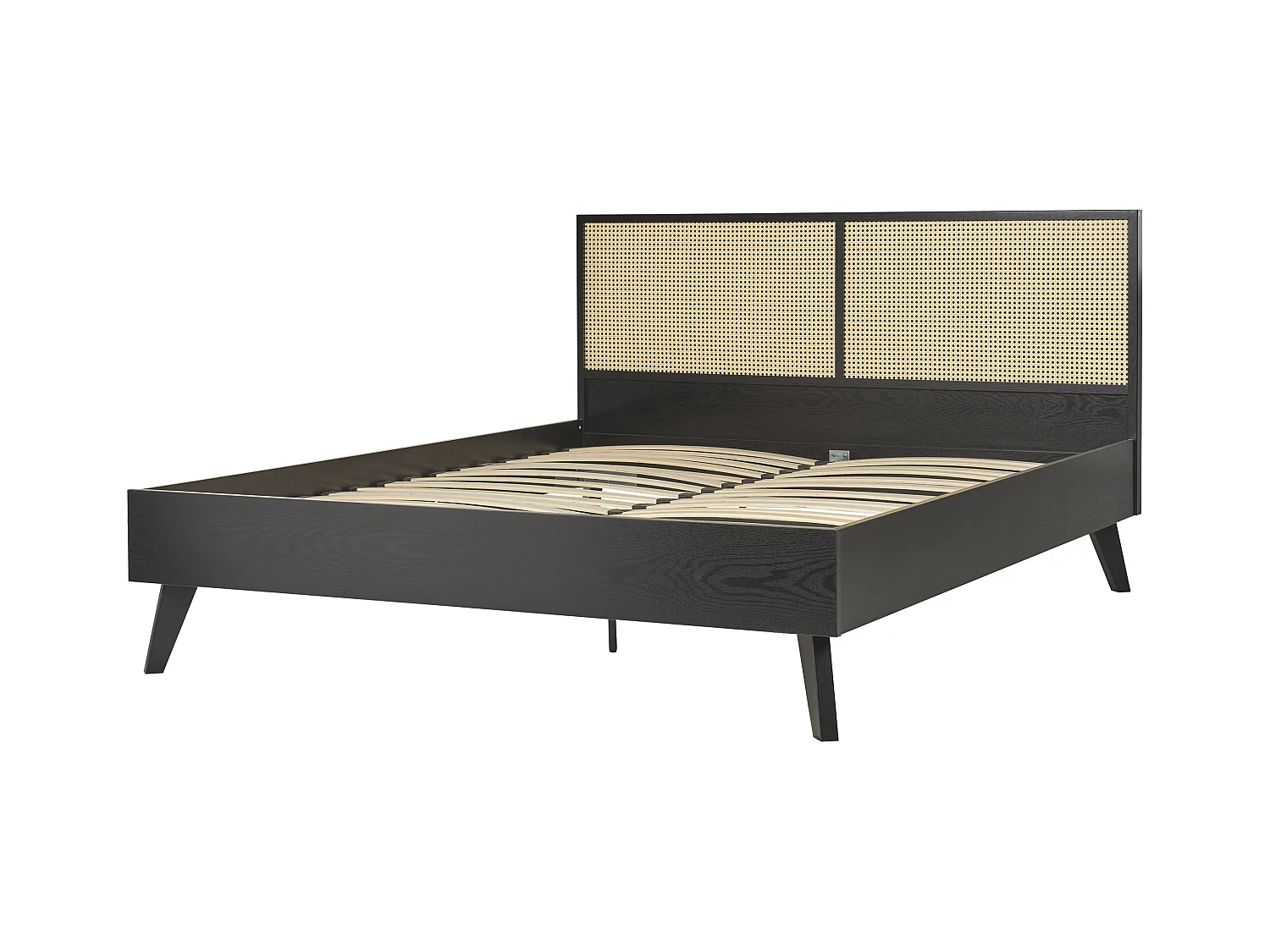 Lit avec sommier Rotin MONPAZIER 160 x 200 cm Noir