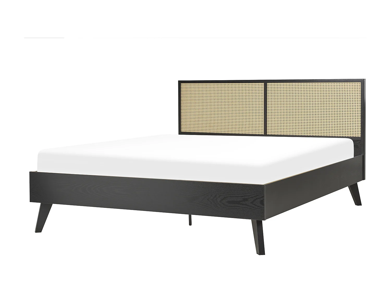 Bed Rotan MONPAZIER 160 x 200 cm Zwart