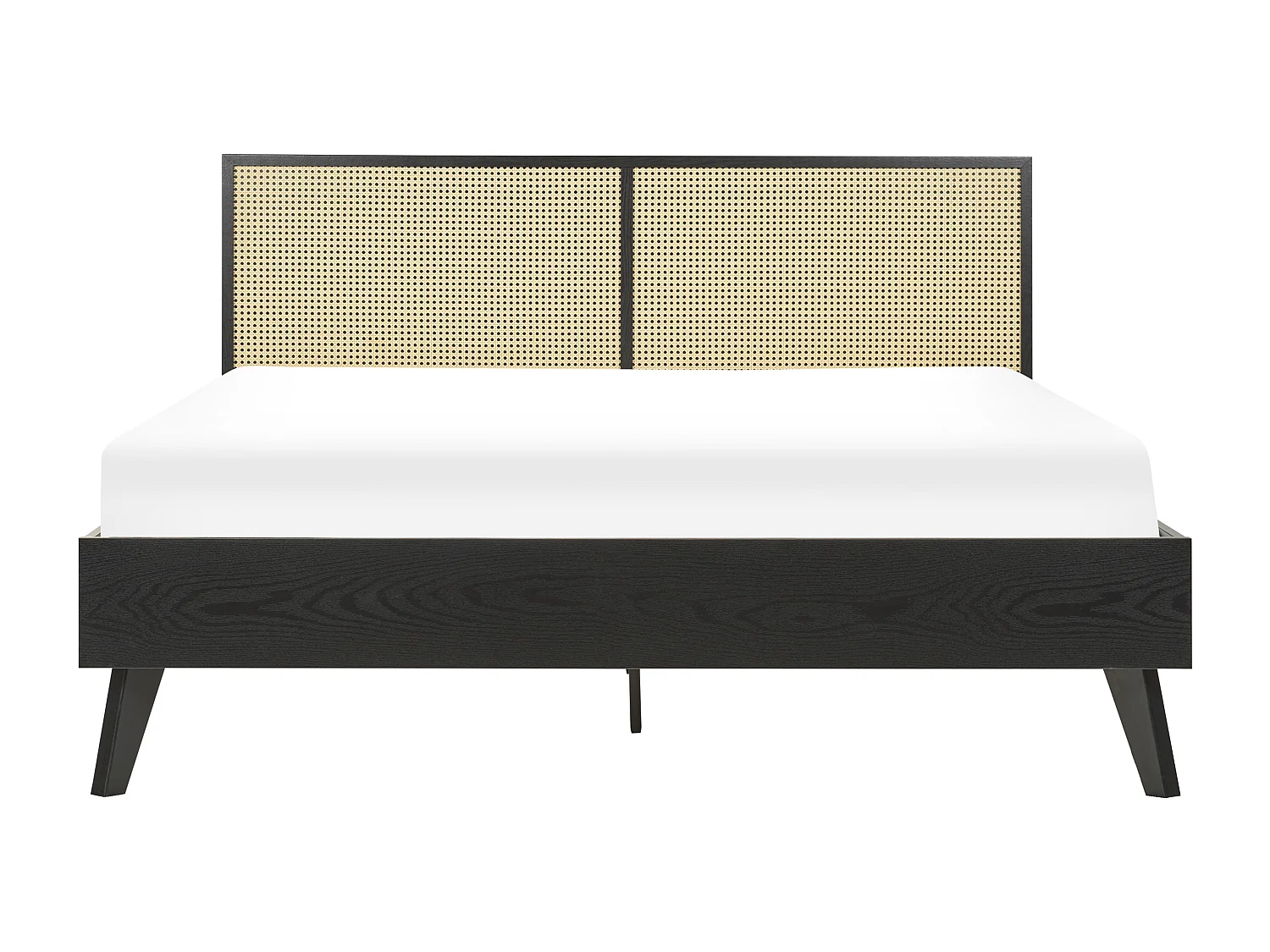 Bed Rotan MONPAZIER 160 x 200 cm Zwart