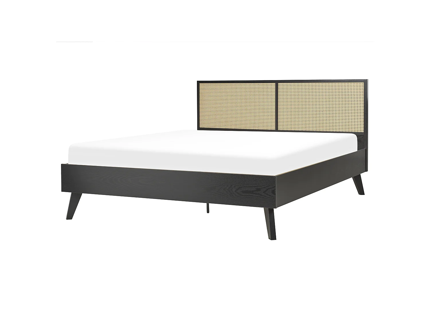 Lit avec sommier Rotin MONPAZIER 160 x 200 cm Noir
