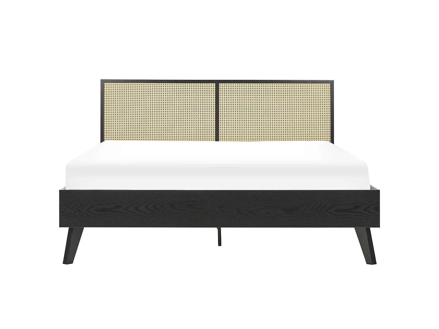 Lit avec sommier Rotin MONPAZIER 160 x 200 cm Noir