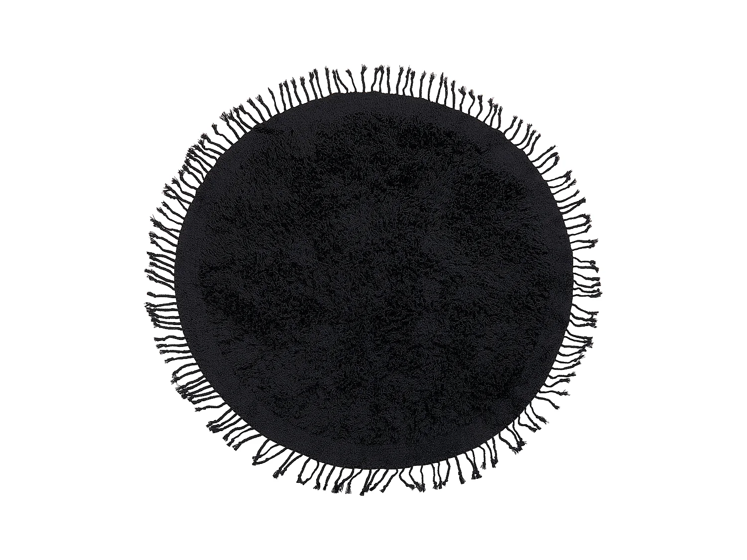 Teppich Baumwolle schwarz ⌀ 140 cm Fransen Shaggy BITLIS