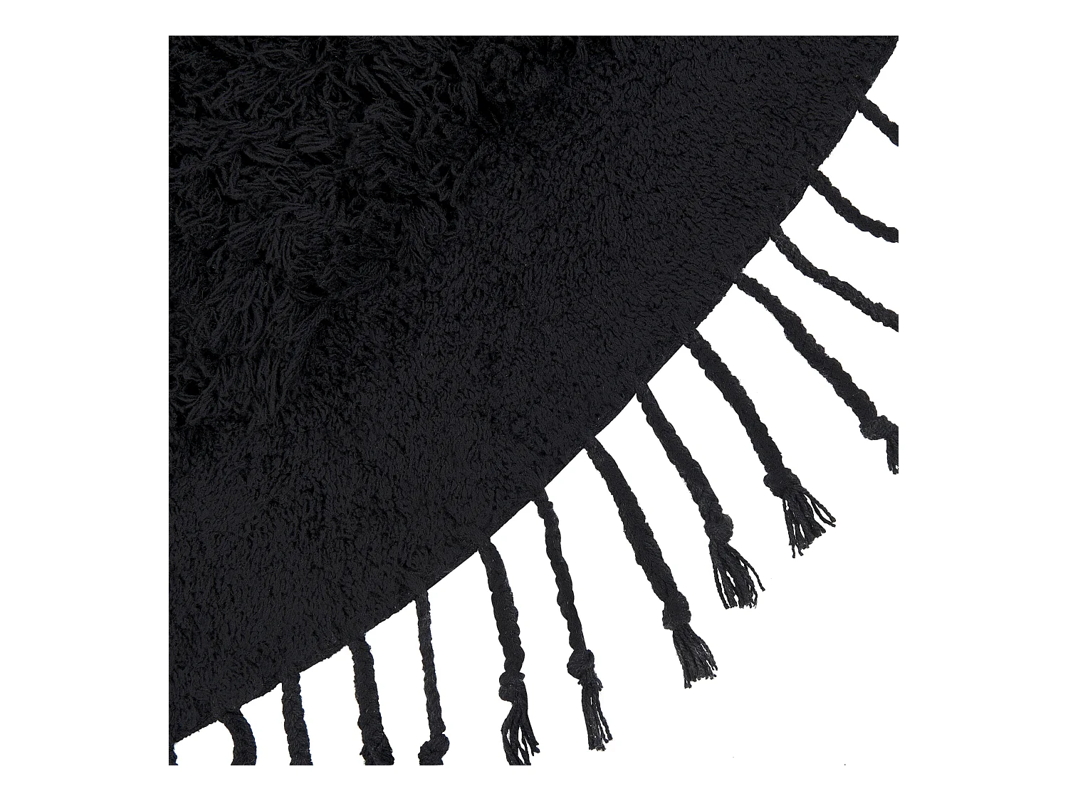 Teppich Baumwolle schwarz ⌀ 140 cm Fransen Shaggy BITLIS