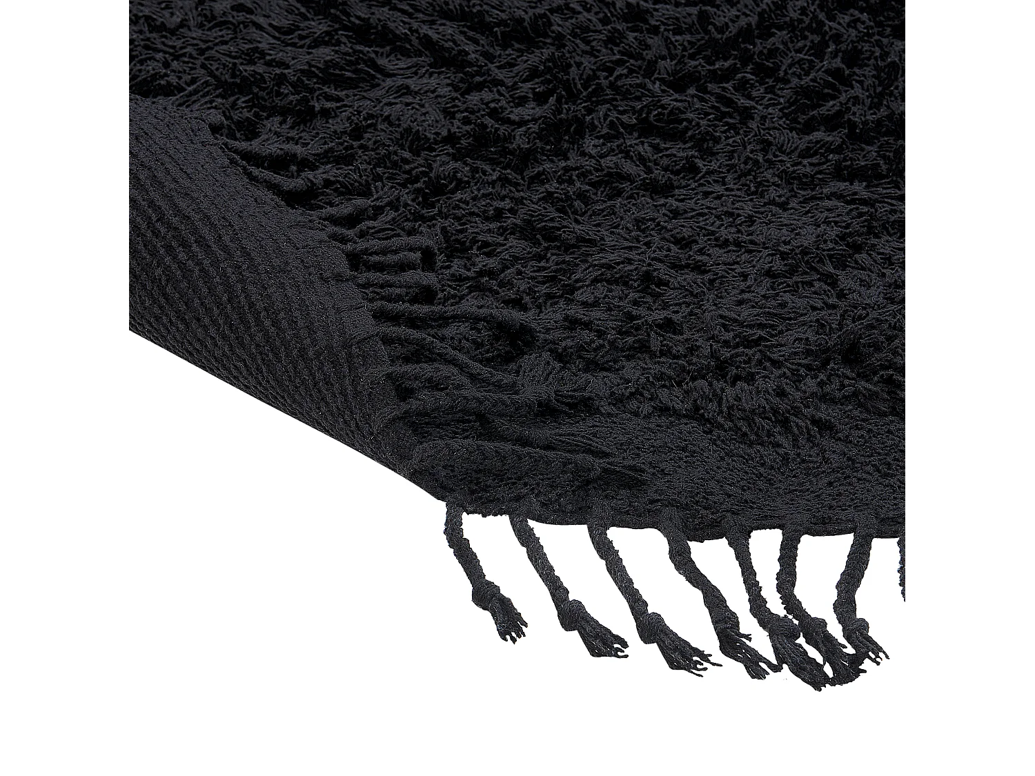 Tapete redondo de algodão preto ⌀ 140 BITLIS