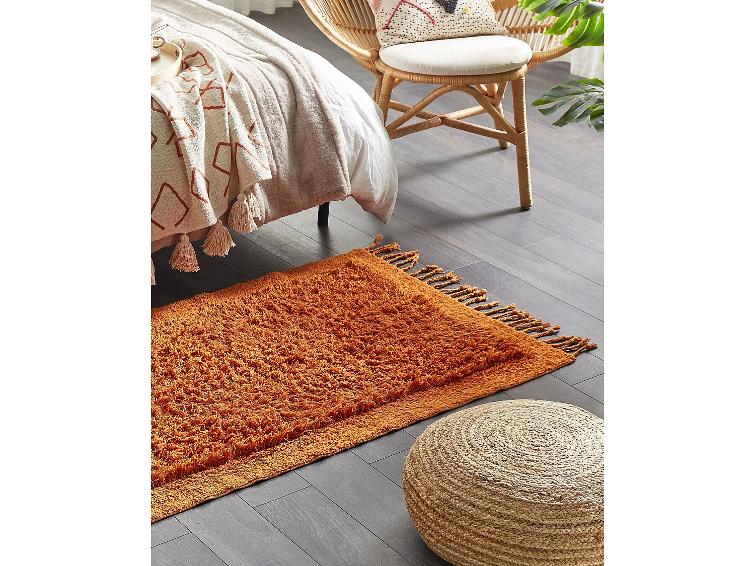 Vloerkleed katoen oranje 80 x 150 cm BITLIS