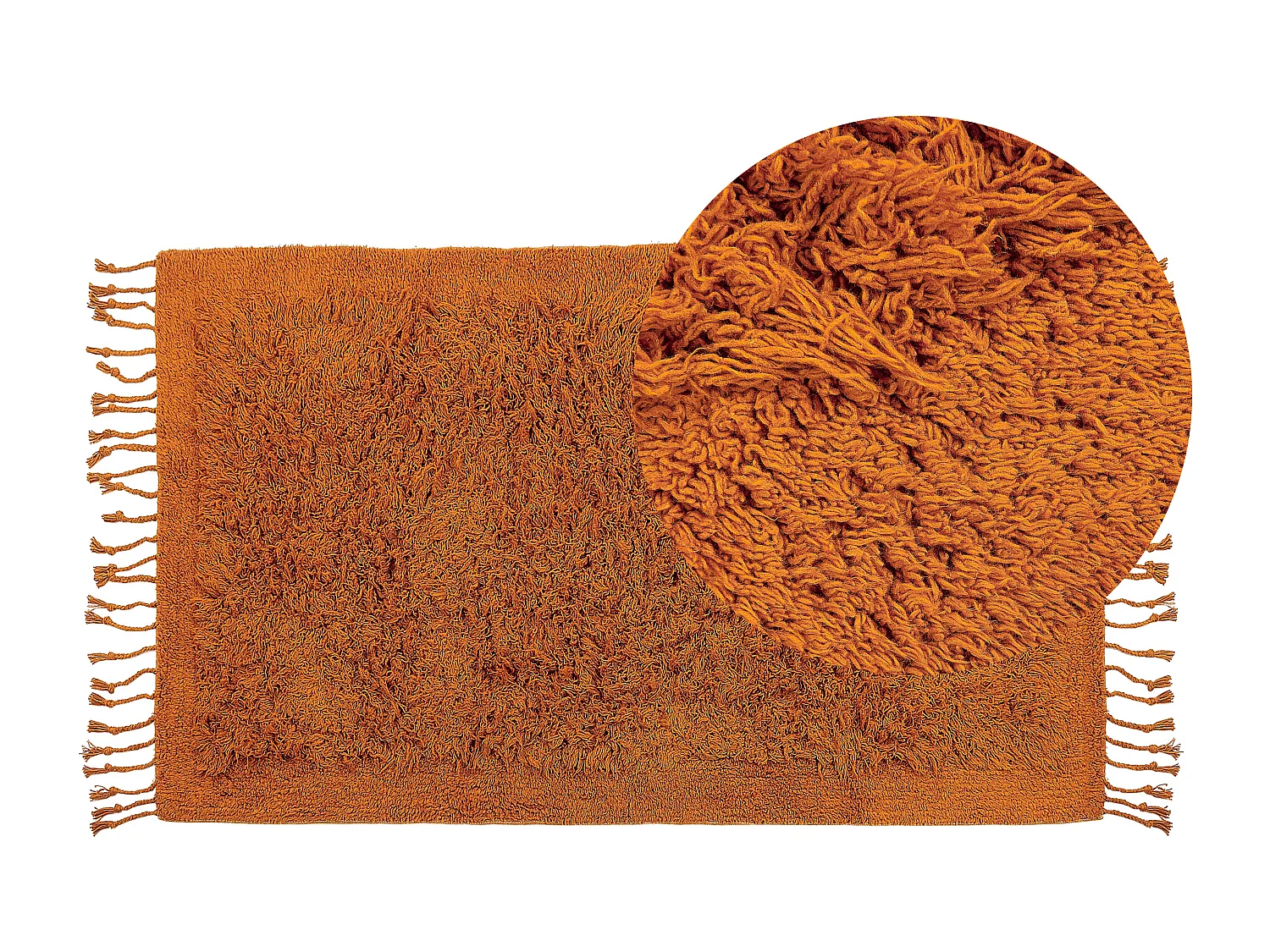 Vloerkleed katoen oranje 80 x 150 cm BITLIS