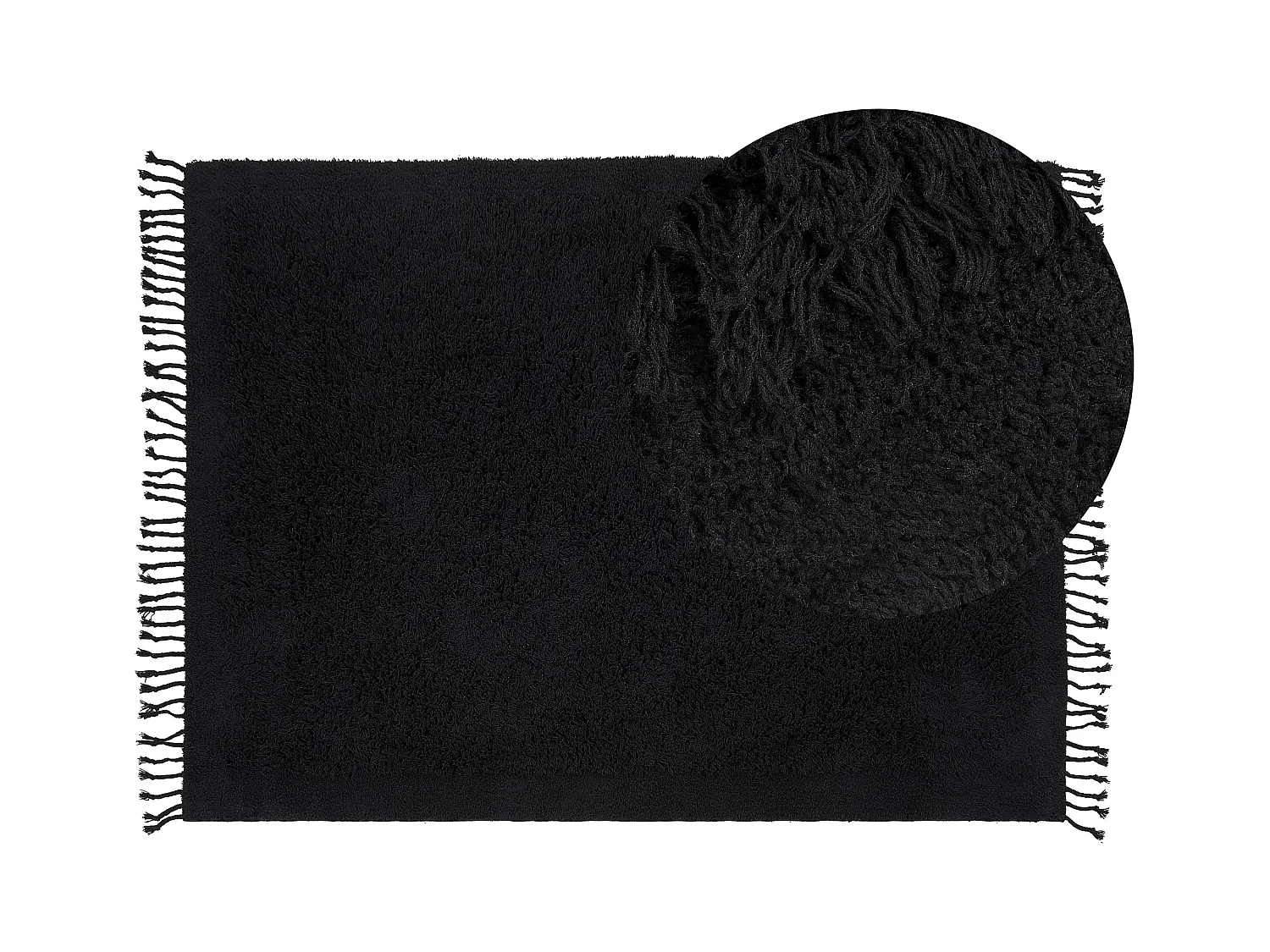 Vloerkleed katoen zwart 140 x 200 cm BITLIS