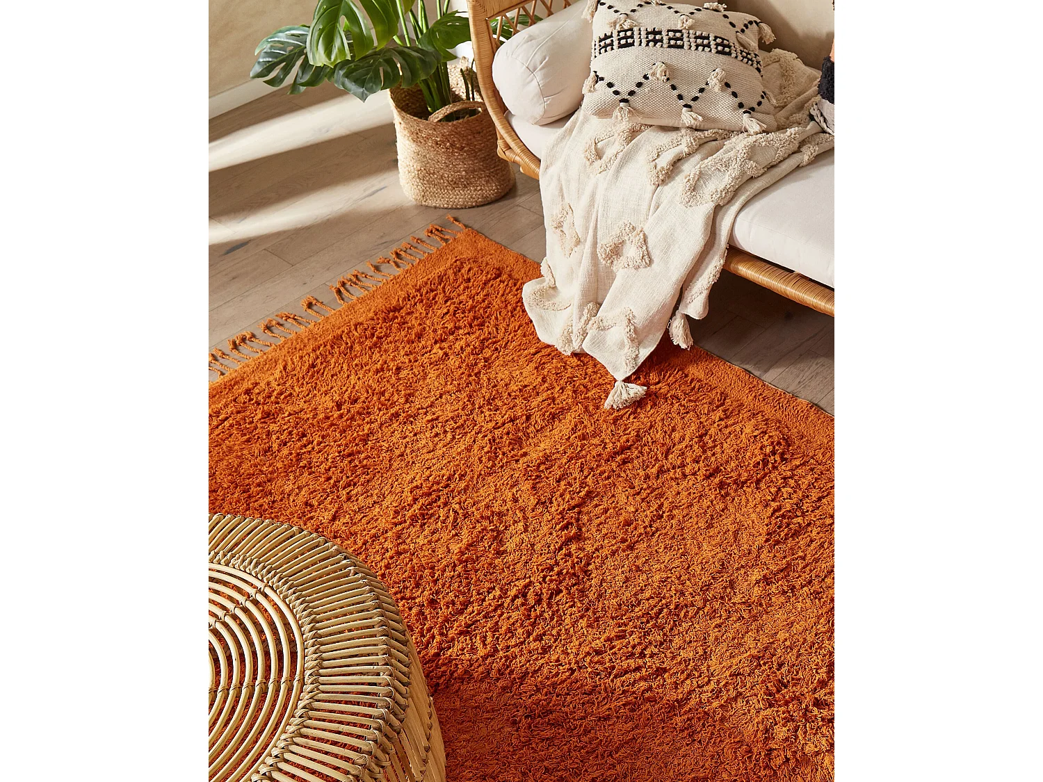 Tapis en coton orange 140 x 200 cm BITLIS