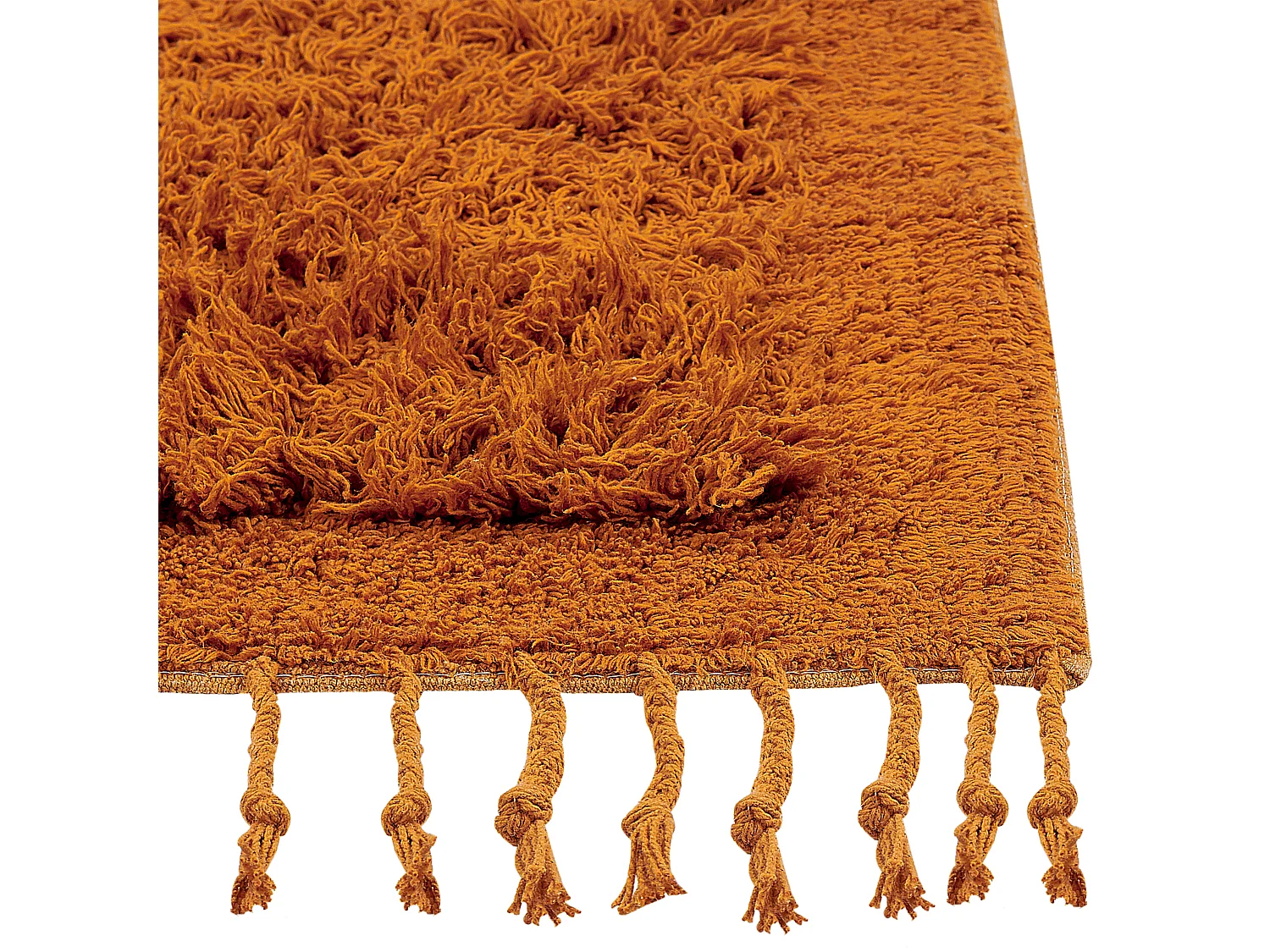 Teppich Baumwolle orange 140 x 200 cm Fransen Shaggy BITLIS