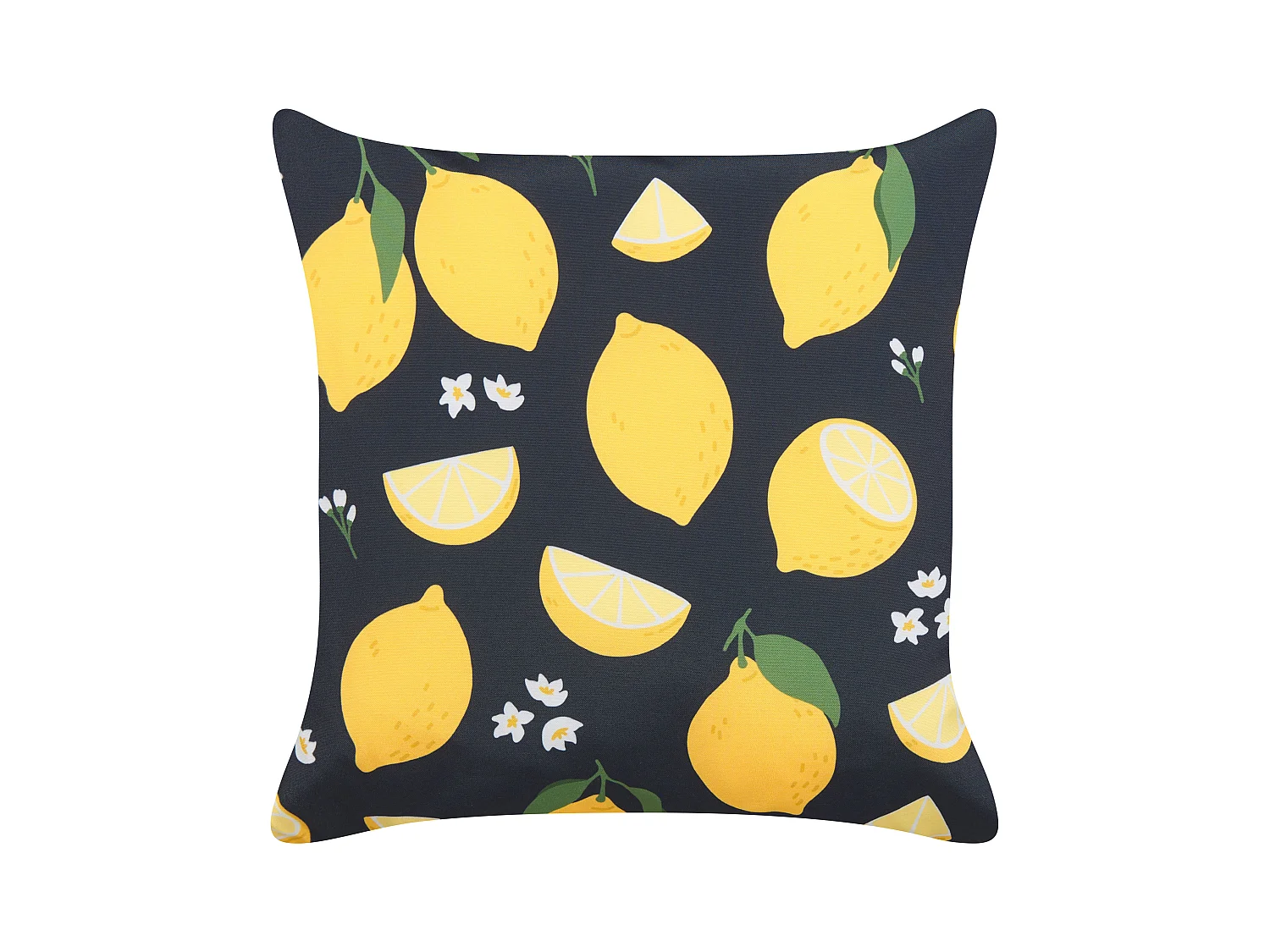 Conjunto de 2 almofadas decorativas CITRUS 45 x 45 cm Preto Padrão de plantas