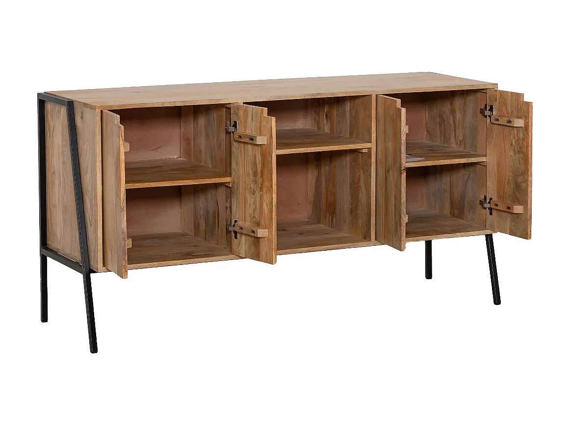 Meuble sous vasque en bois de manguier et métal Jeanne