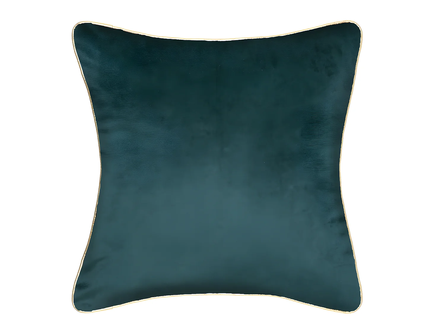Housse de Coussin Velours Bleu Canard motif Or 40 x 40 cm
