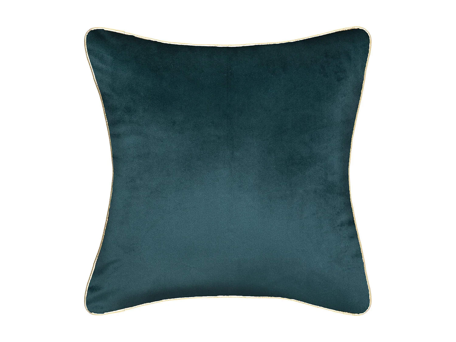 Housse de Coussin Velours Bleu Canard motif Or 40 x 40 cm