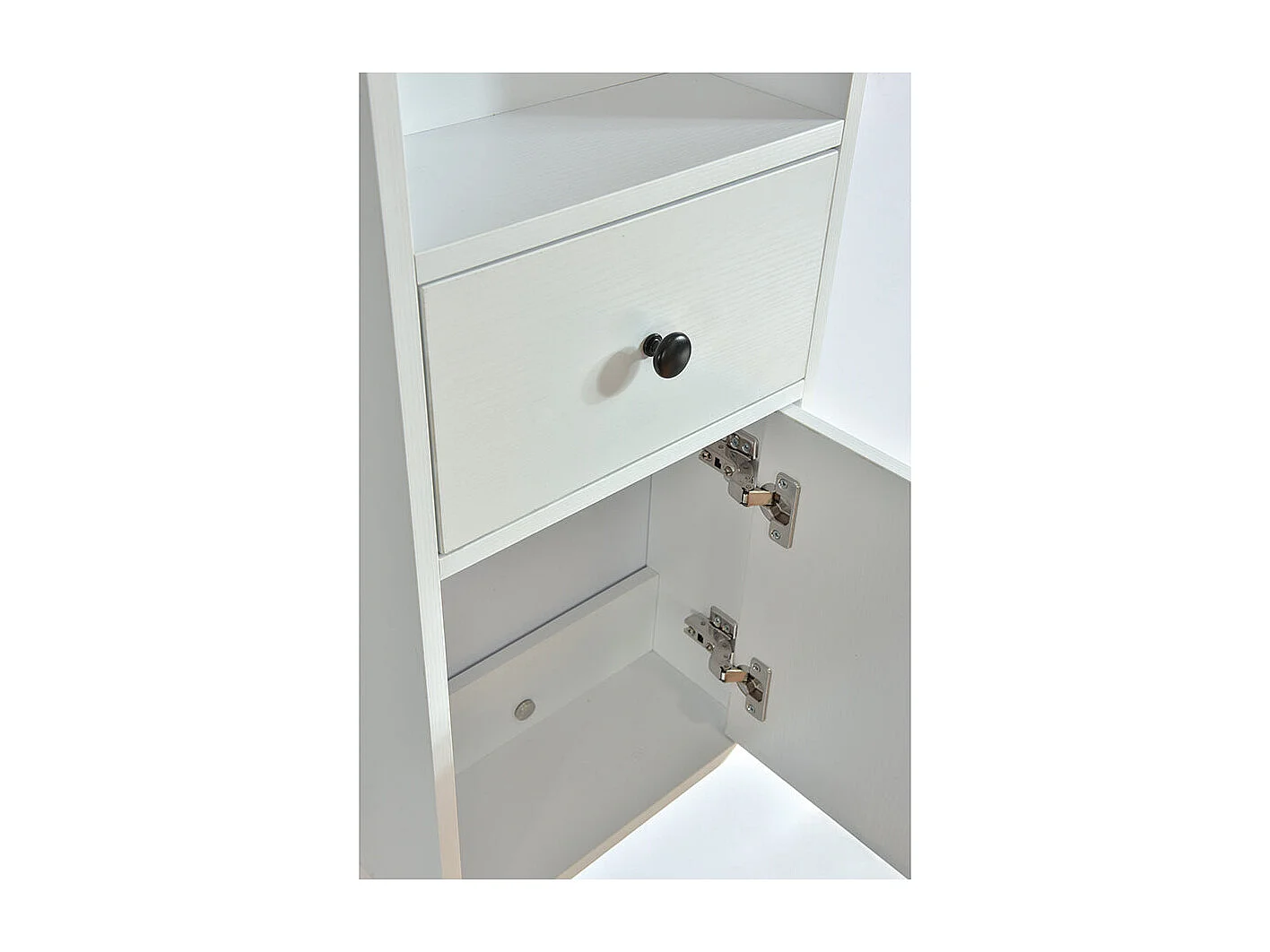Grande armoire de rangement ARMARIA finition mélaminé blanc 120 cm