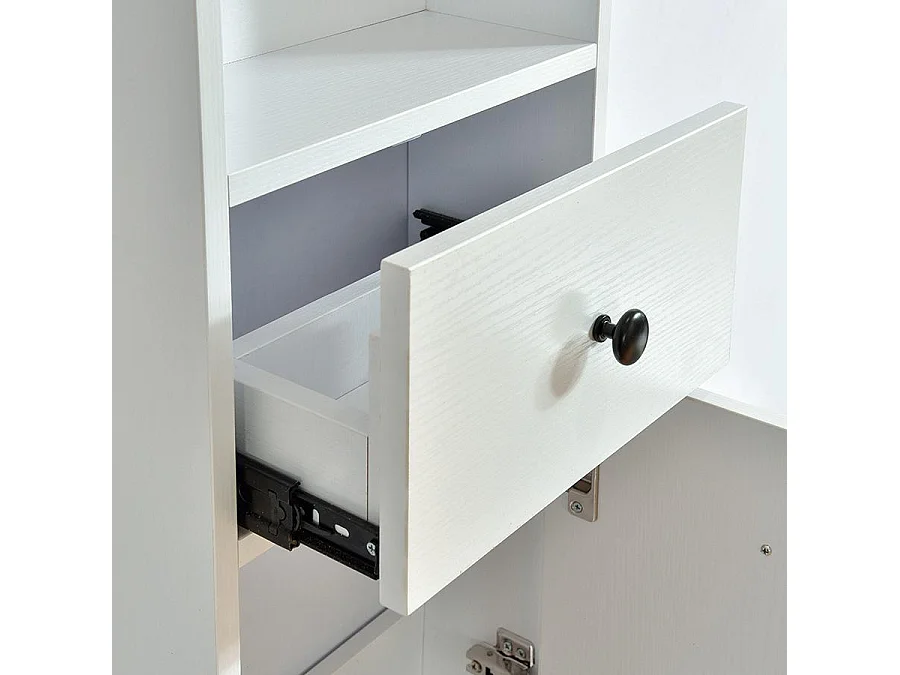 Grande armoire de rangement ARMARIA finition mélaminé blanc 120 cm