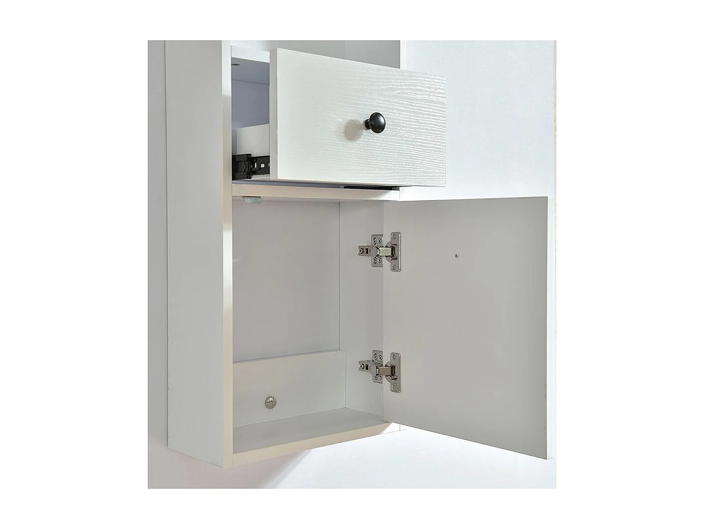 Grande armoire de rangement ARMARIA finition mélaminé blanc 120 cm