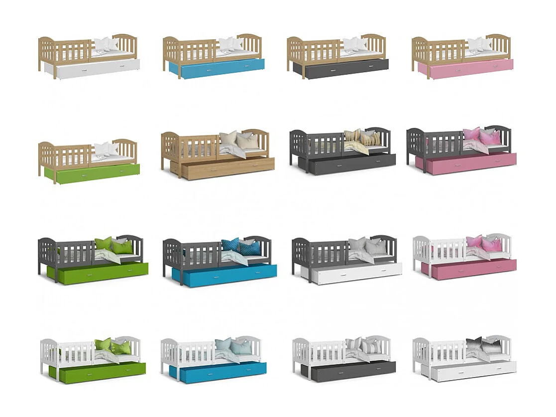Lit Enfant Teo 90x190 tiroir + Matelas Blanc - blanc