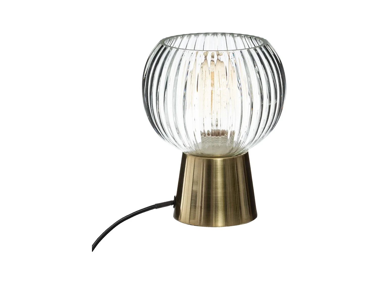 Lampe à poser en Verre déco et base en Métal H 19.5 cm