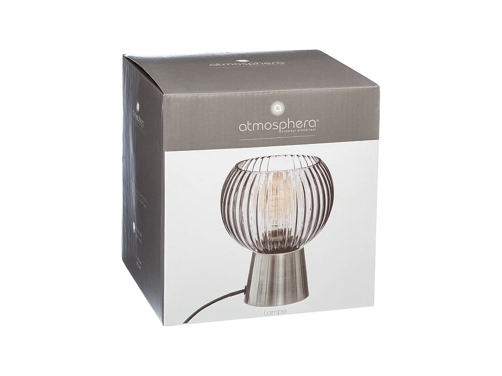 Lampe à poser en Verre déco et base en Métal H 19.5 cm