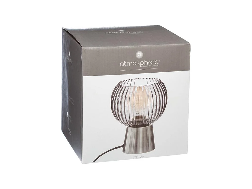 Lampe à poser en Verre déco et base en Métal H 19.5 cm