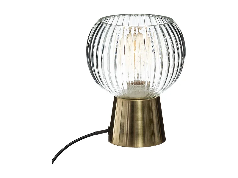 Lampe à poser en Verre déco et base en Métal H 19.5 cm