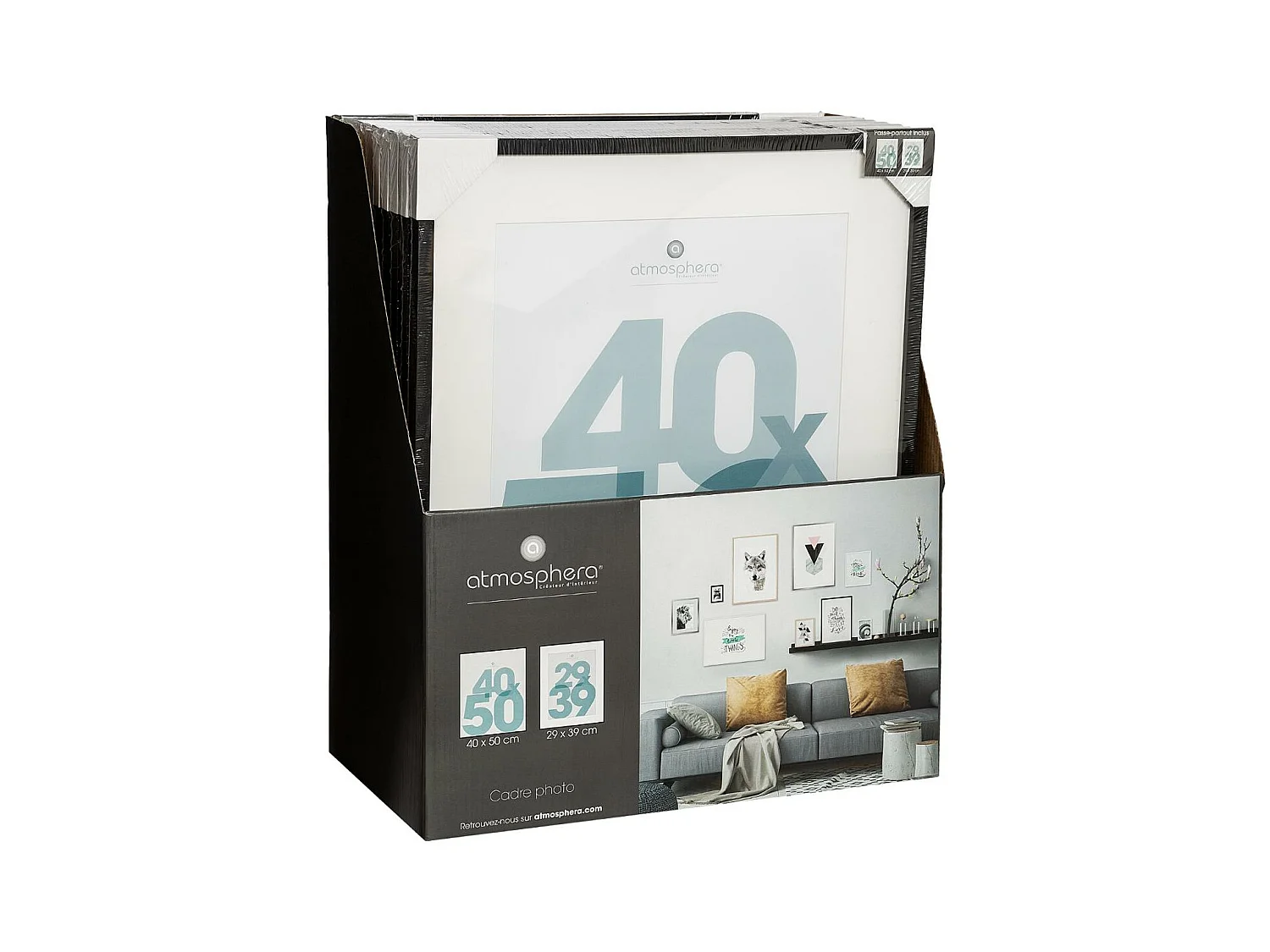 Cadre photo en Bois Noir pour Photo 40 x 50 cm