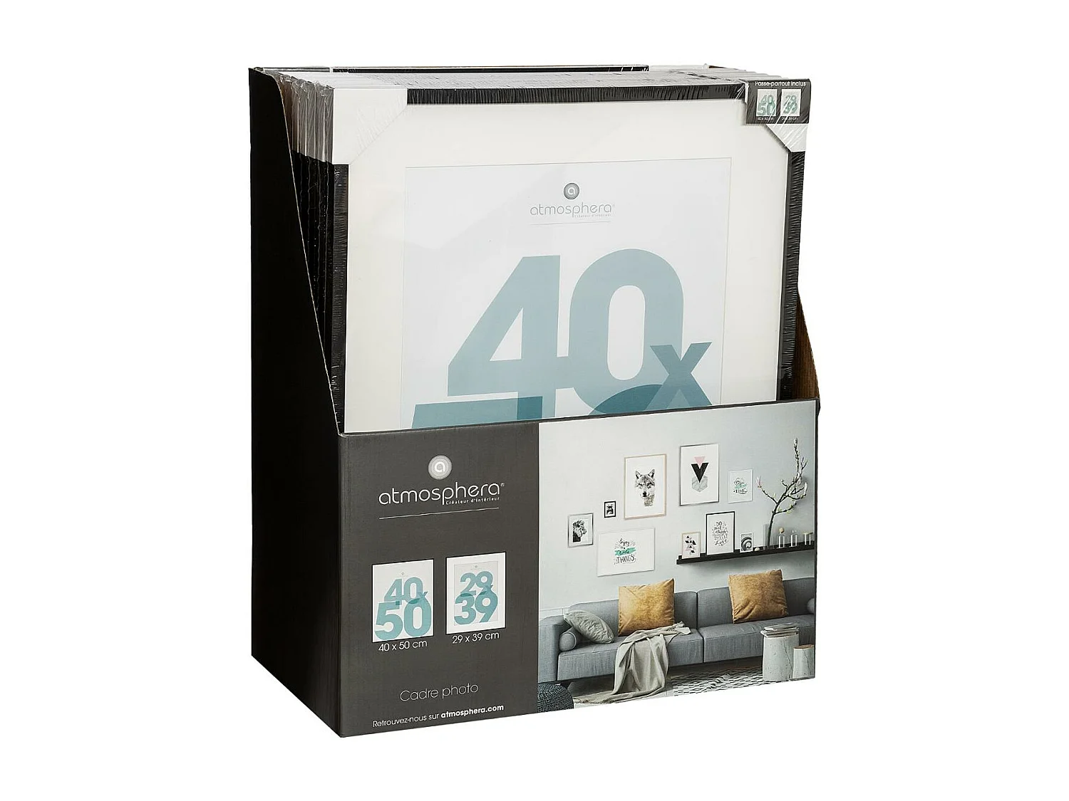 Cadre photo en Bois Noir pour Photo 40 x 50 cm