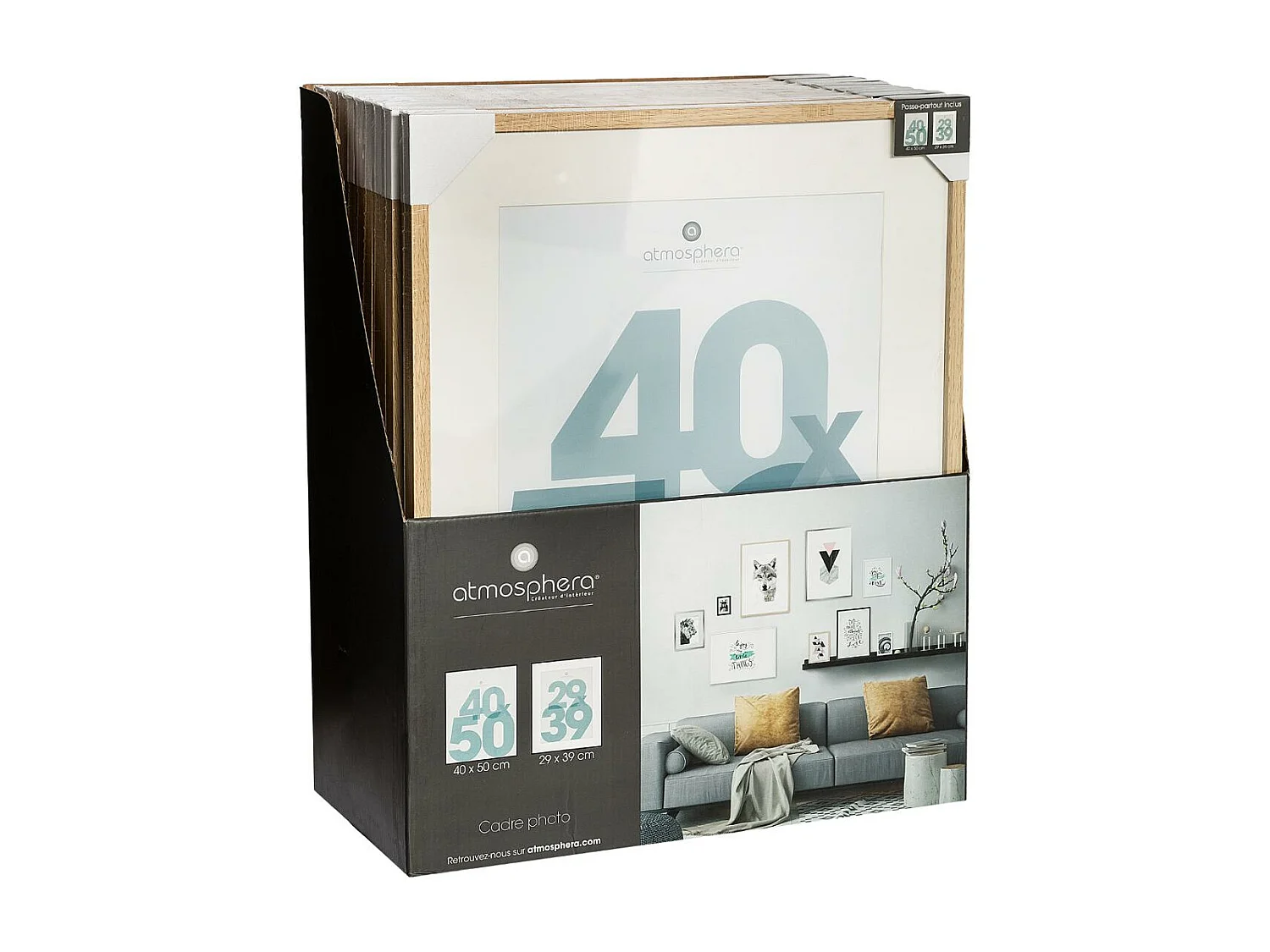 Cadre photo en Bois Naturel pour Photo 40 x 50 cm